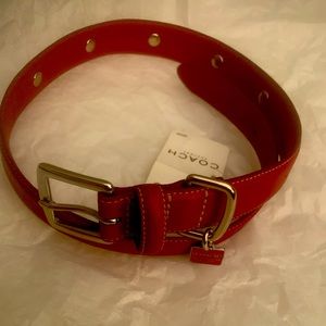 NWT Coach Red Grommet Dog Collar 8848 XL 22--26